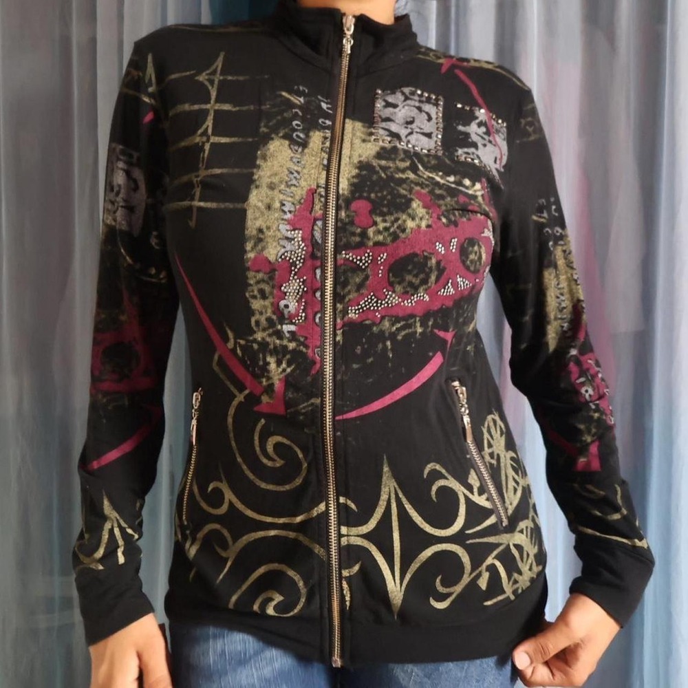 Graphic Zip-Up Jacket - Picture 3 of 6